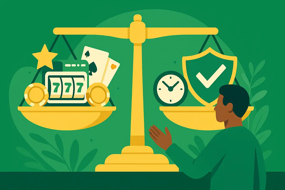 Responsible gambling for South African players symbolised by a balanced scale